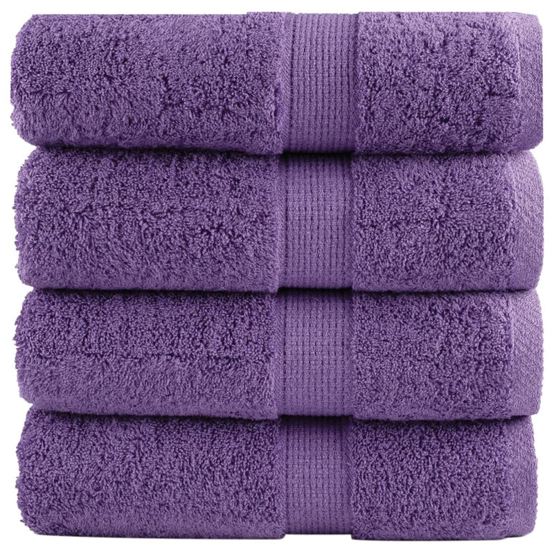 Afbeelding laden in galerijviewer, Vidaxl premium washandjes solund 4 stuks paars 30x30 cm 600 g m2