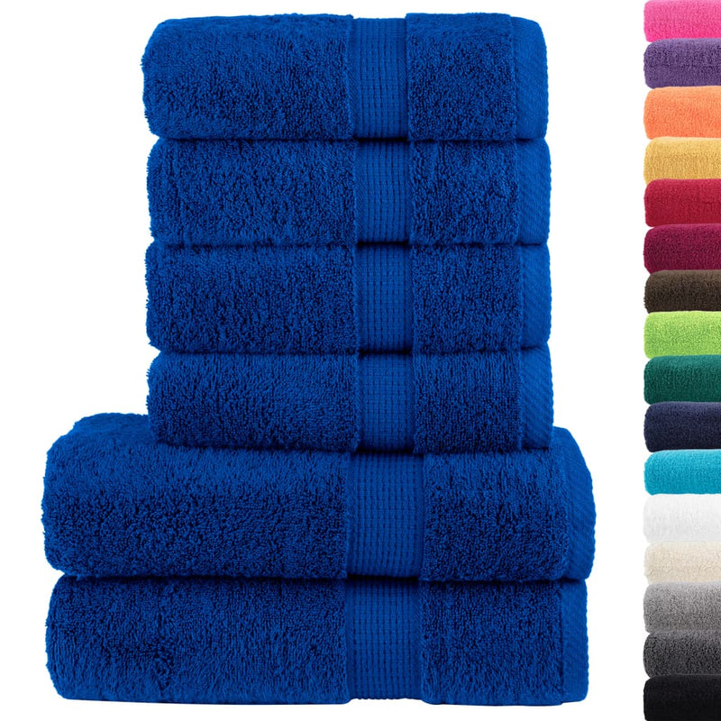 Afbeelding laden in galerijviewer, Vidaxl 6-delige handdoekenset solund 600 g m² blauw