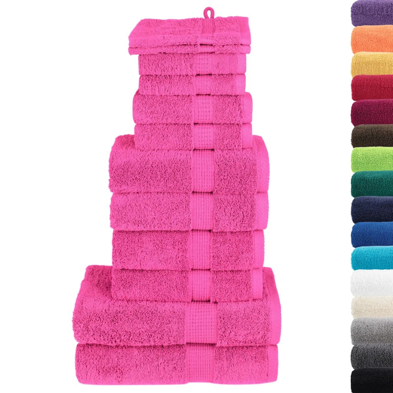 Afbeelding laden in galerijviewer, Vidaxl 12-delige handdoekenset solund 600 g m² roze