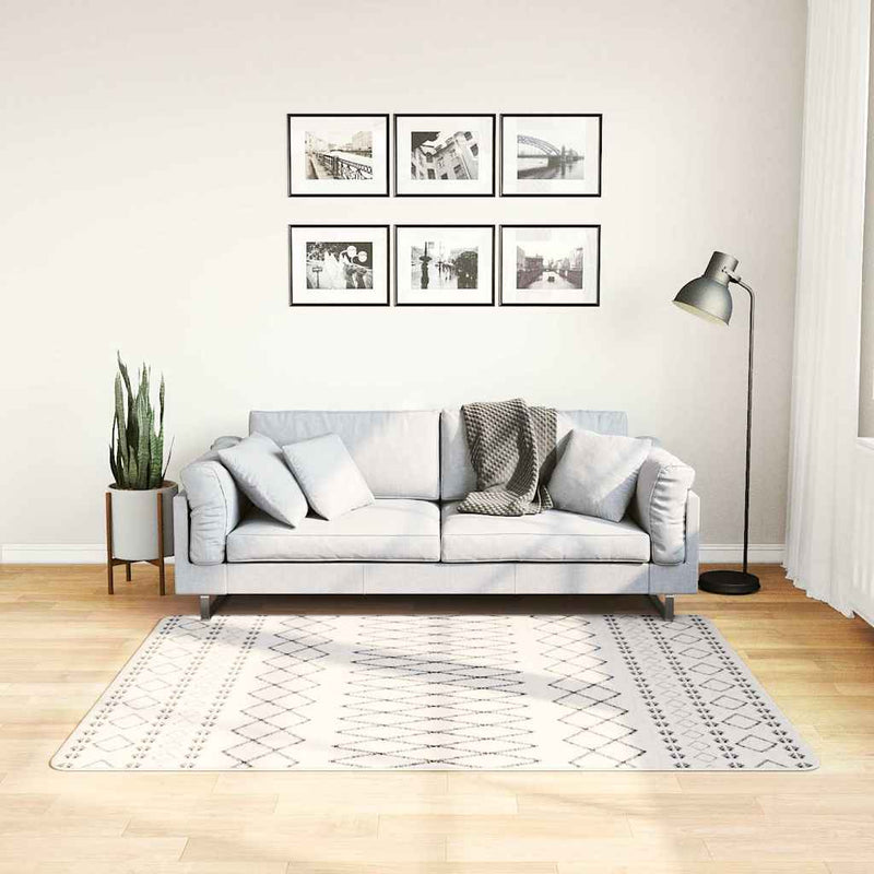 Afbeelding laden in galerijviewer, Vidaxl vloerkleed wasbaar anti-slip 120x170 cm zwart en wit