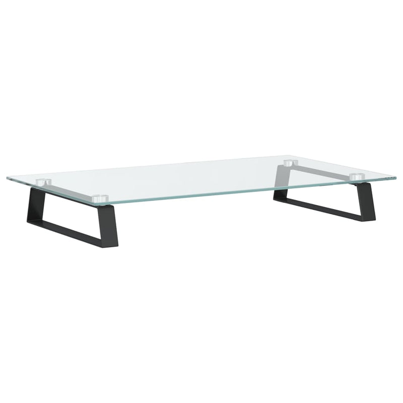 Afbeelding laden in galerijviewer, Vidaxl monitorstandaard 60x35x8 cm gehard glas en metaal zwart