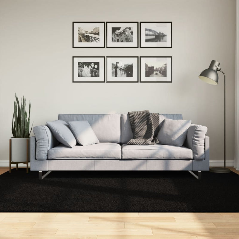 Afbeelding laden in galerijviewer, Vidaxl vloerkleed huarte laagpolig zacht wasbaar 160x230 cm zwart