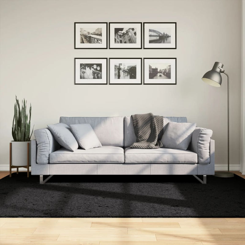 Afbeelding laden in galerijviewer, Vidaxl vloerkleed pamplona shaggy hoogpolig modern 160x230 cm zwart