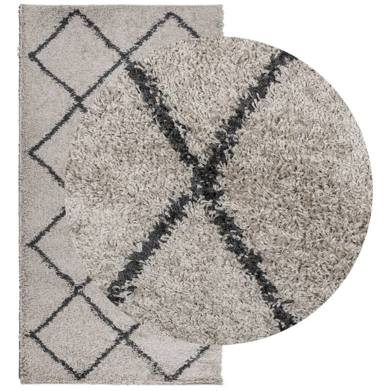 Afbeelding laden in galerijviewer, Vidaxl vloerkleed pamplona shaggy hoogpolig 80x150 cm beige antraciet