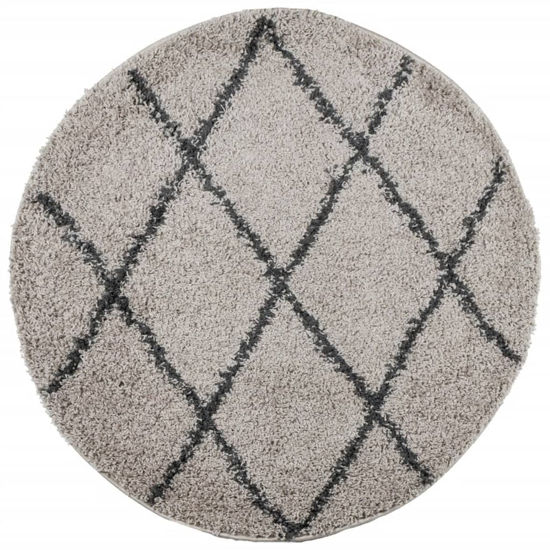 Afbeelding laden in galerijviewer, Vidaxl vloerkleed pamplona shaggy hoogpolig ø 240 cm beige antraciet