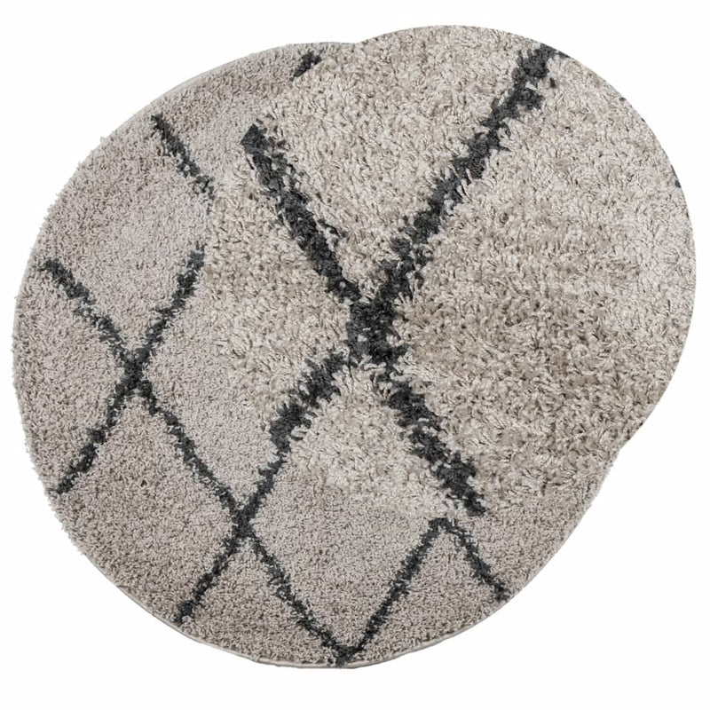 Afbeelding laden in galerijviewer, Vidaxl vloerkleed pamplona shaggy hoogpolig ø 240 cm beige antraciet