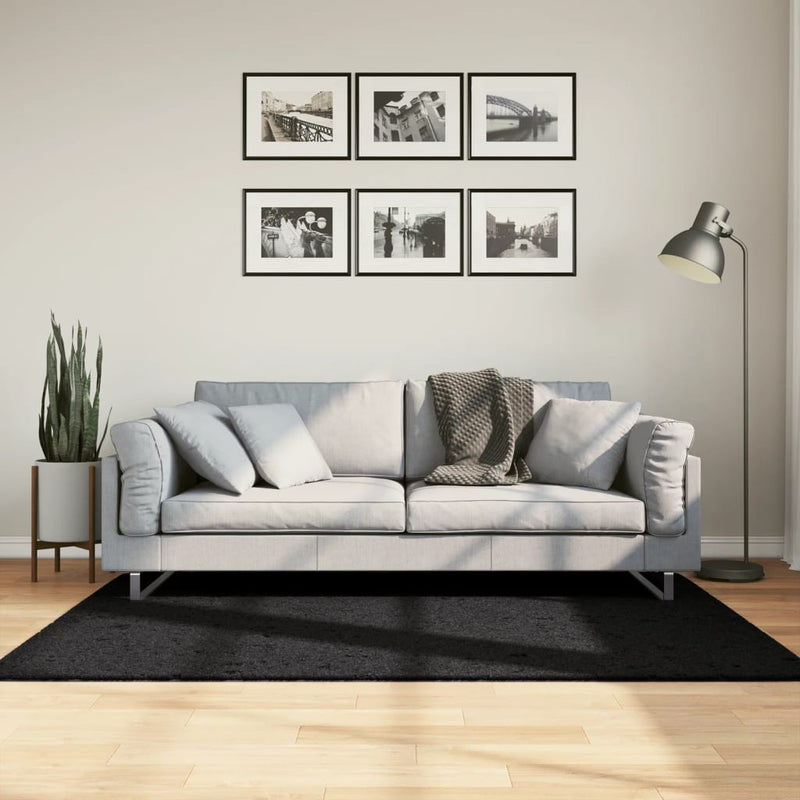 Afbeelding laden in galerijviewer, Vidaxl vloerkleed oviedo laagpolig 120x170 cm zwart