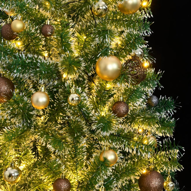 Afbeelding laden in galerijviewer, VidaXL Kunstkerstboom met 300 LED's kerstballen en sneeuw 180 cm