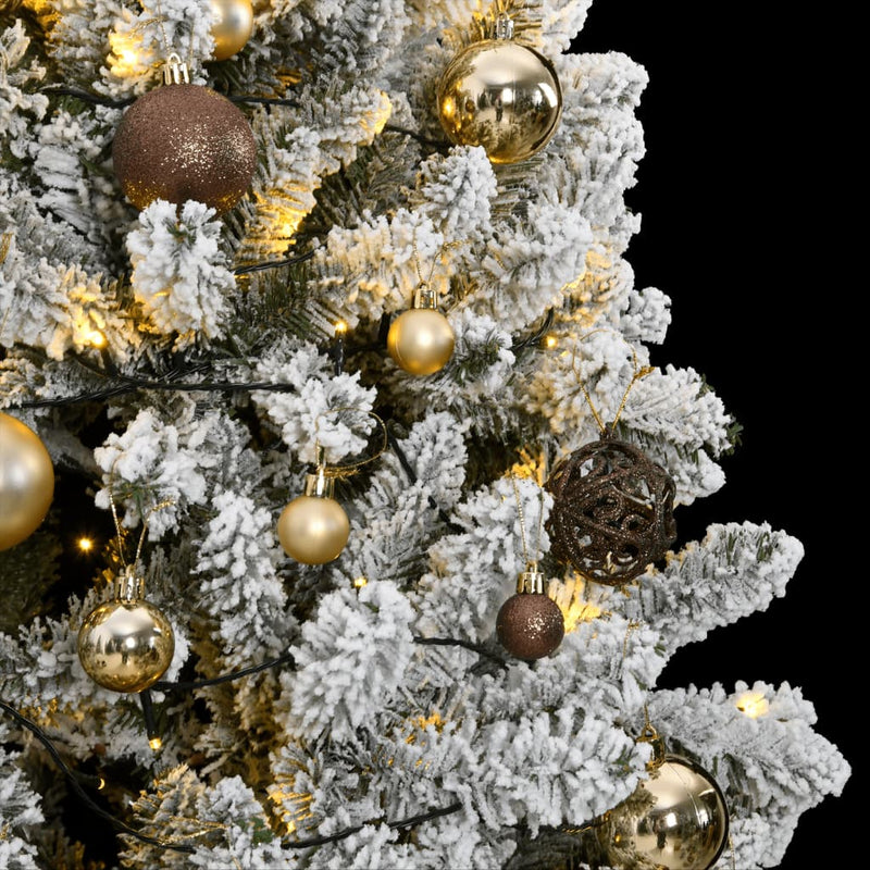 Afbeelding laden in galerijviewer, Vidaxl kunstkerstboom met scharnieren 300 led's en kerstballen 180 cm