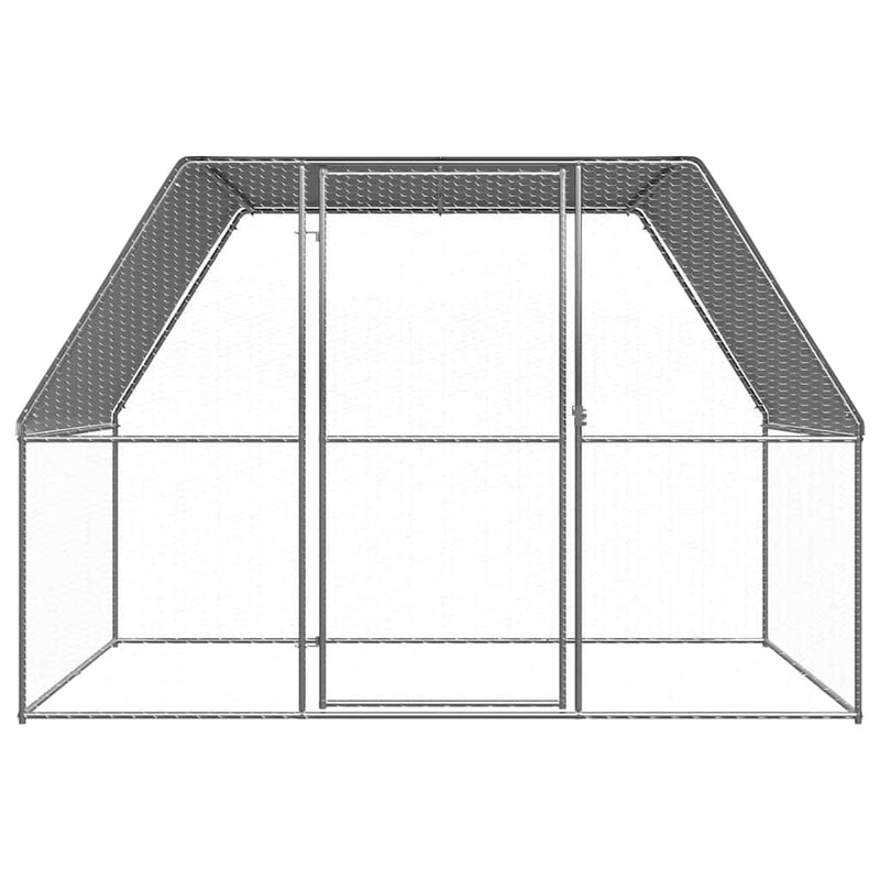 Afbeelding laden in galerijviewer, Vidaxl kippenkooi 3x2x2 m gegalvaniseerd staal zilverkleurig en grijs
