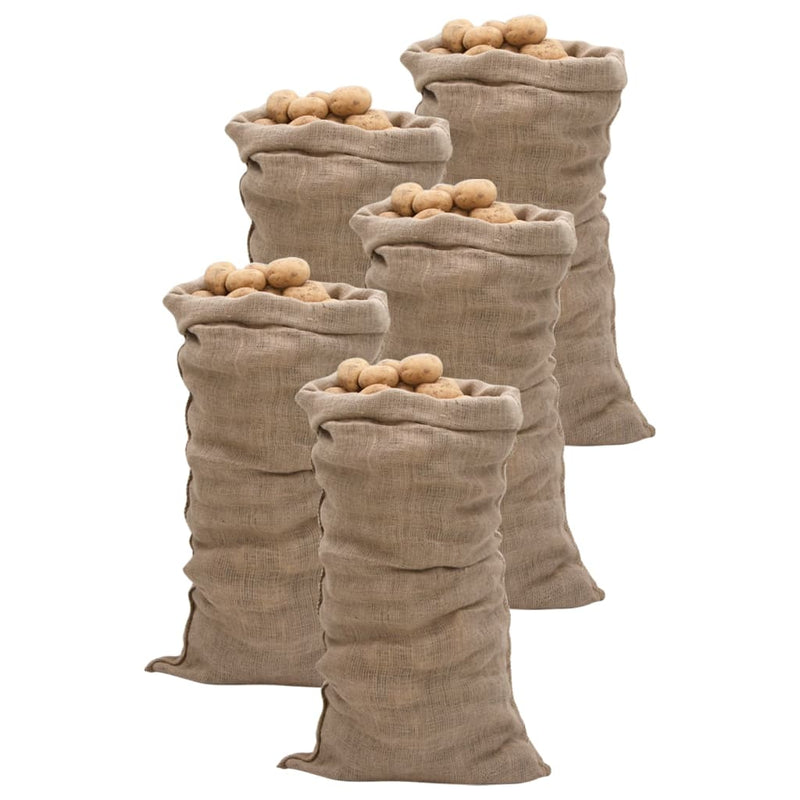 Afbeelding laden in galerijviewer, Vidaxl jutezakken 5 stuks 220 g m² 65x135 cm 100% jute