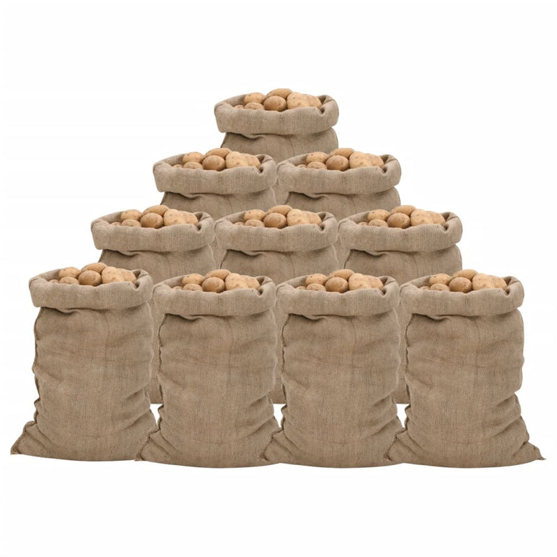 Afbeelding laden in galerijviewer, Vidaxl jutezakken 10 stuks 340 g m² 60x105 cm 100% jute