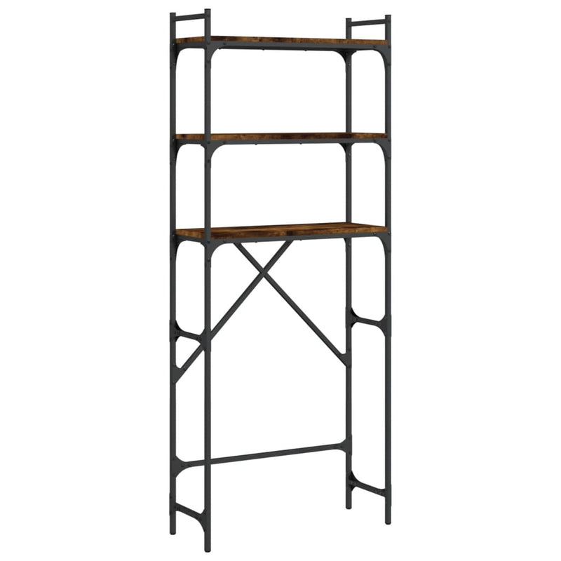 Afbeelding laden in galerijviewer, Vidaxl wasmachinerek 67x25x163 cm bewerkt hout gerookt eikenkleurig