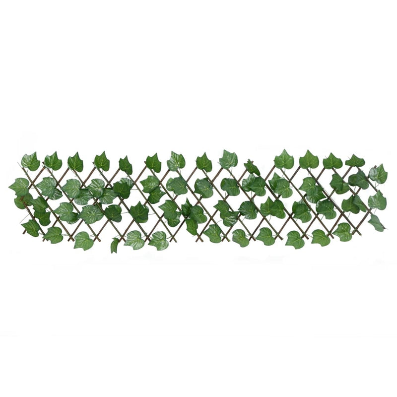 Afbeelding laden in galerijviewer, Vidaxl kunstplant druivenblad op latwerk uittrek baar 180x20 cm groen