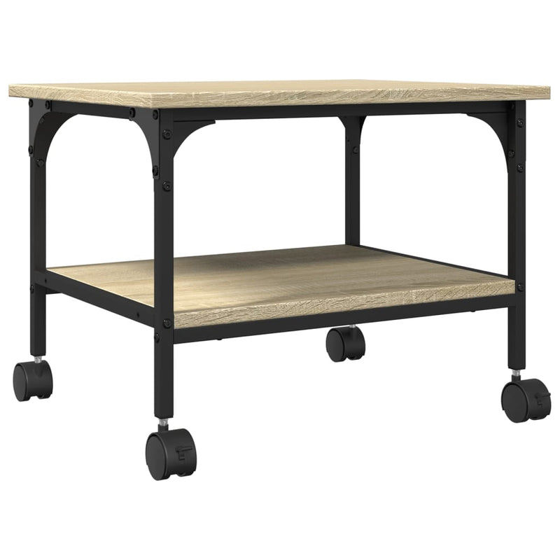 Afbeelding laden in galerijviewer, Vidaxl printerkastje 2-laags 50x40x38 cm bewerkt hout sonoma eiken