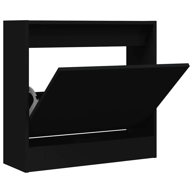 Afbeelding laden in galerijviewer, Vidaxl schoenenkast 60x21x57 cm bewerkt hout zwart