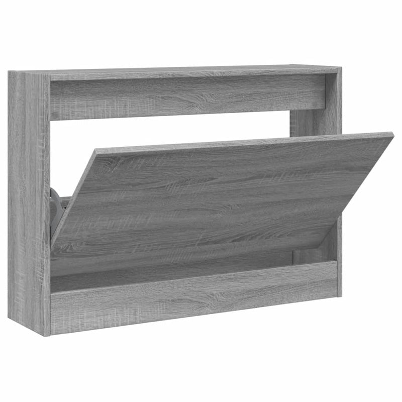 Afbeelding laden in galerijviewer, Vidaxl schoenenkast 80x21x57 cm bewerkt hout grijs sonoma eikenkleur