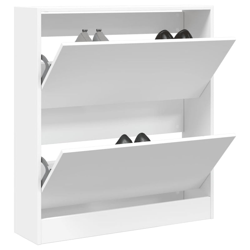 Afbeelding laden in galerijviewer, Vidaxl schoenenkast 80x21x87,5 cm bewerkt hout wit