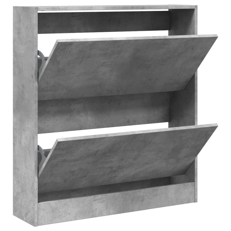 Afbeelding laden in galerijviewer, Vidaxl schoenenkast 80x21x87,5 cm bewerkt hout betongrijs