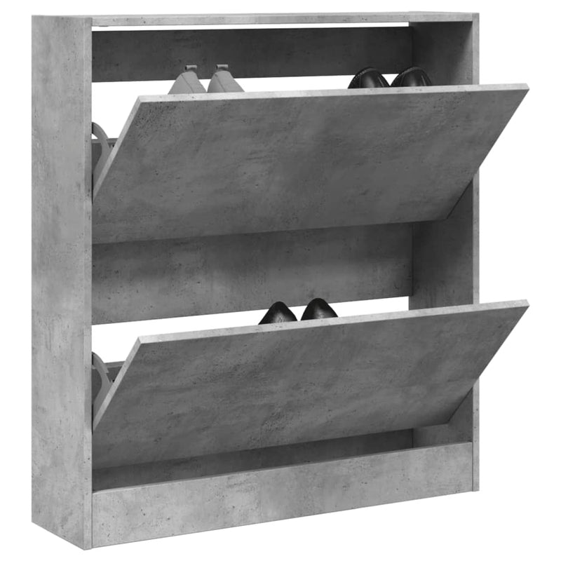 Afbeelding laden in galerijviewer, Vidaxl schoenenkast 80x21x87,5 cm bewerkt hout betongrijs