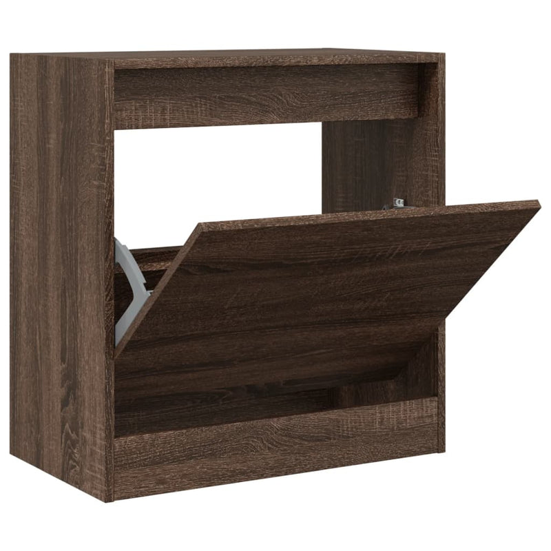 Afbeelding laden in galerijviewer, Vidaxl schoenenkast 60x34x63,5 cm bewerkt hout bruin eikenkleur