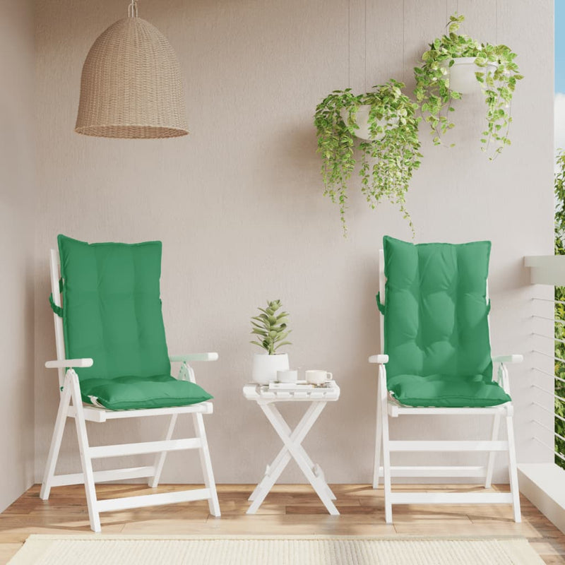 Afbeelding laden in galerijviewer, Vidaxl stoelkussens 2 st hoge rug oxford stof groen