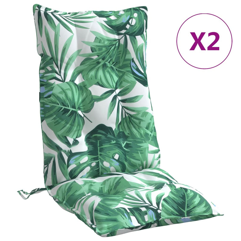 Afbeelding laden in galerijviewer, Vidaxl stoelkussens 2 st hoge rug bladpatroon oxford stof