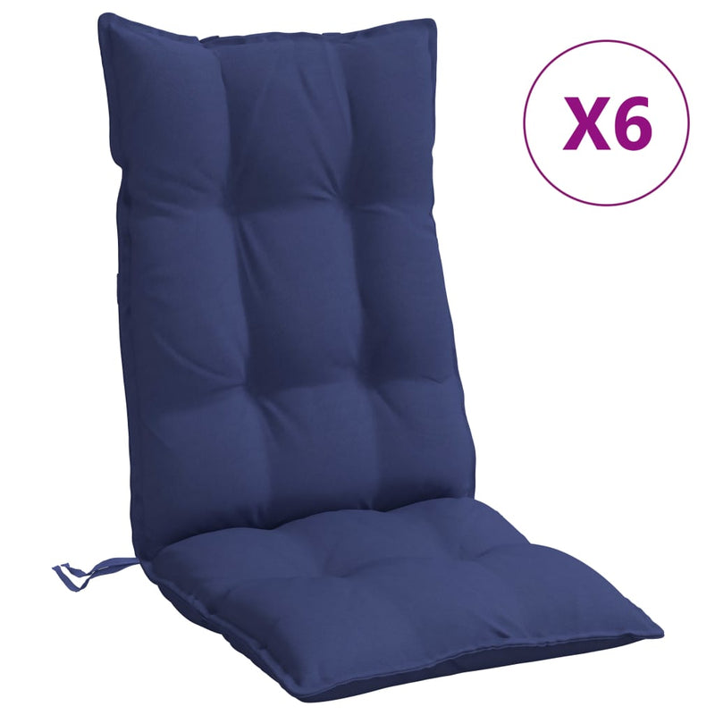 Afbeelding laden in galerijviewer, Vidaxl stoelkussens 6 st hoge rug oxford stof marineblauw