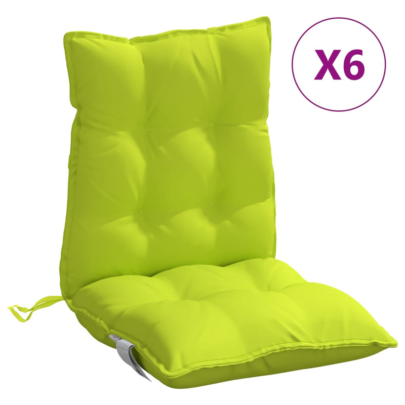 Afbeelding laden in galerijviewer, Vidaxl stoelkussens 6 st lage rug oxford stof felgroen