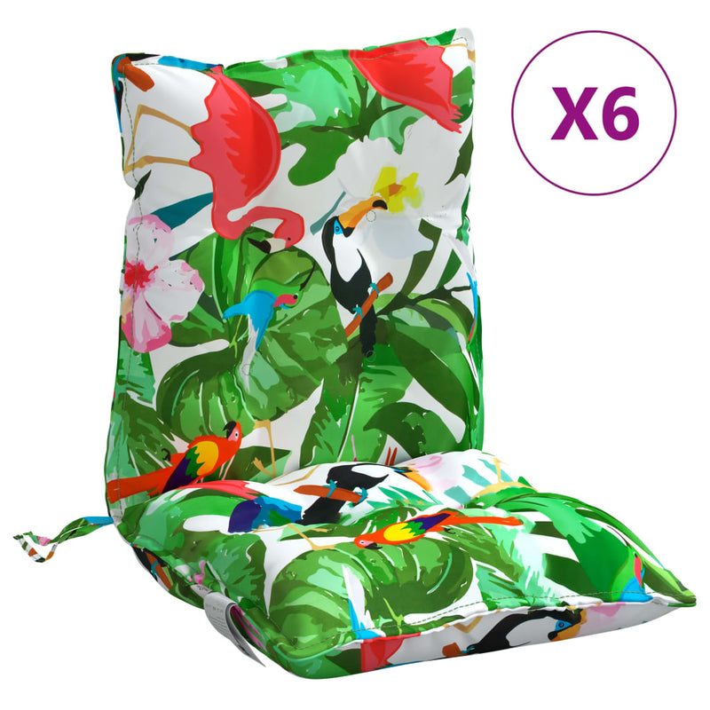 Afbeelding laden in galerijviewer, Vidaxl stoelkussens 6 st lage rug oxford stof meerkleurig