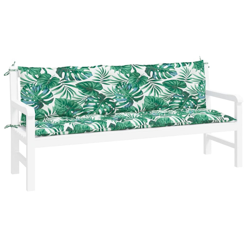 Afbeelding laden in galerijviewer, Vidaxl tuinbankkussens 2 st 180x50x7 cm oxford stof bladpatroon