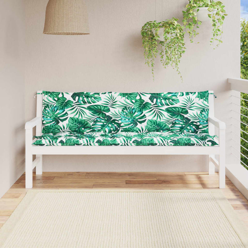 Afbeelding laden in galerijviewer, Vidaxl tuinbankkussens 2 st 180x50x7 cm oxford stof bladpatroon