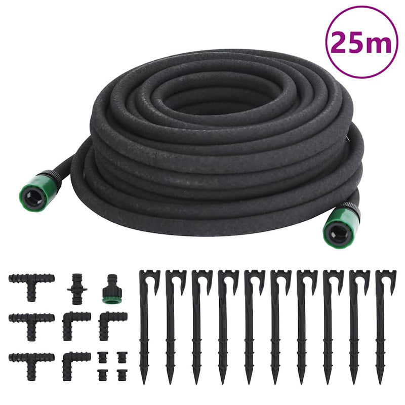 Afbeelding laden in galerijviewer, Vidaxl druppelslang 0,6'' 25 m rubber zwart