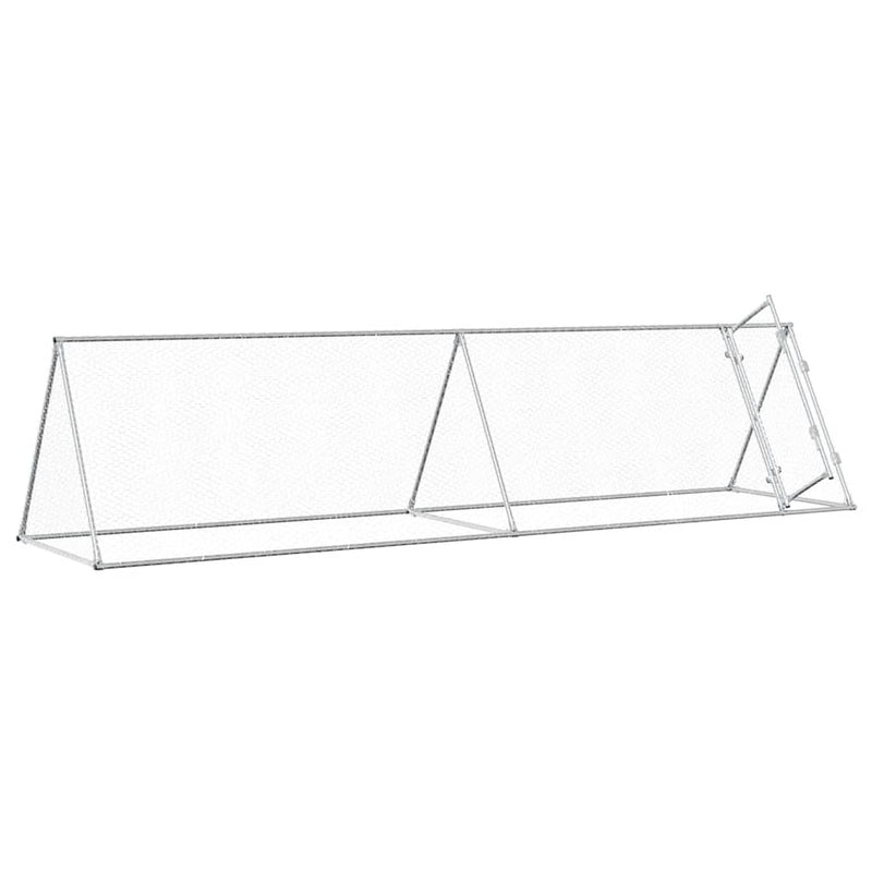 Afbeelding laden in galerijviewer, Vidaxl kippenhok 400x105x91 cm gegalvaniseerd staal zilverkleurig