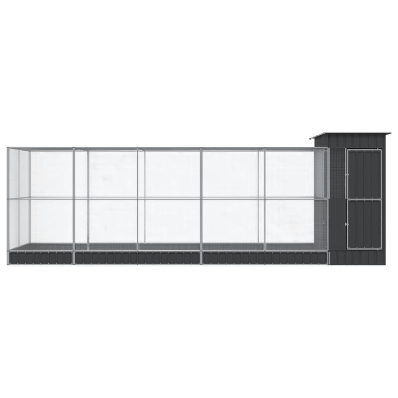 Afbeelding laden in galerijviewer, VidaXL Volière met verlengstuk 623x203x216 cm staal zilverkleurig