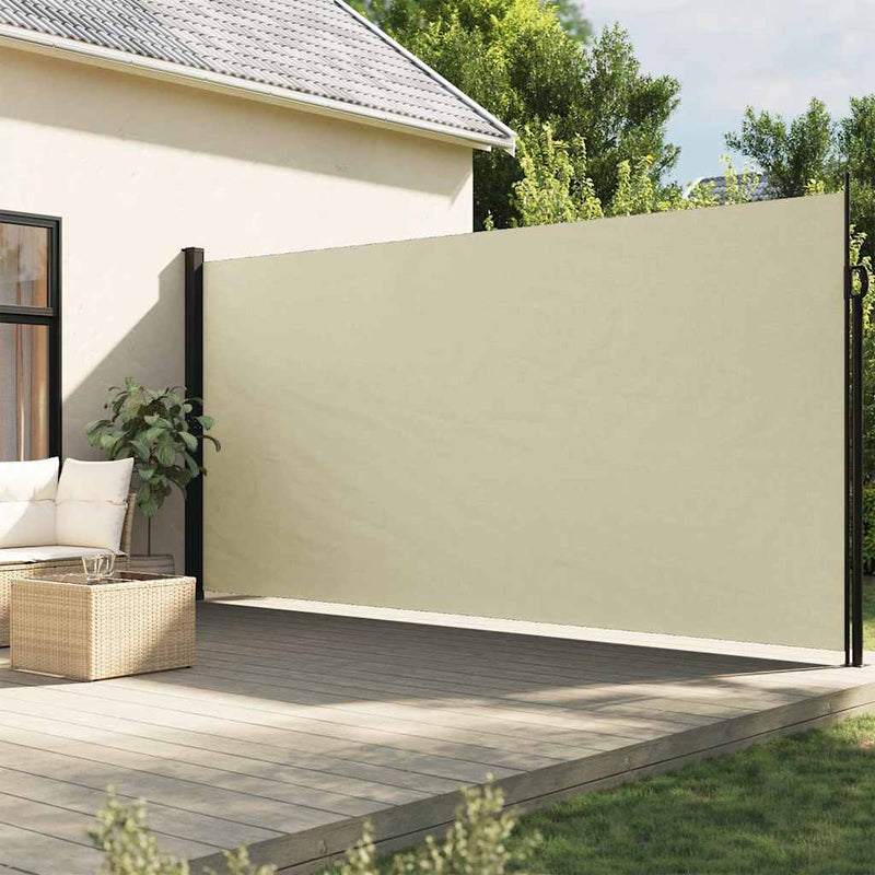 Afbeelding laden in galerijviewer, Vidaxl windscherm uittrekbaar 200x300 cm crèmekleurig