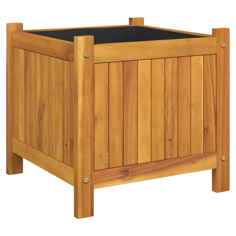 Afbeelding laden in galerijviewer, Vidaxl plantenbak met voering 42x42x40 cm massief acaciahout