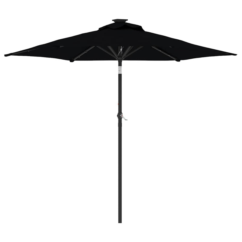 Afbeelding laden in galerijviewer, Vidaxl parasol met led's en stalen paal 225x225x212 cm zwart