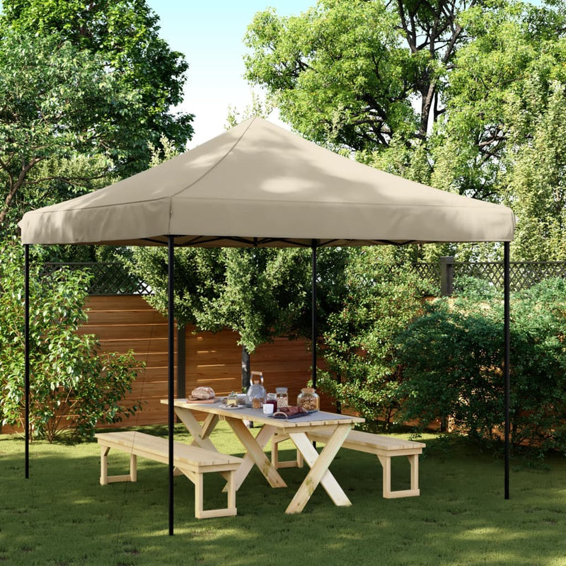 Afbeelding laden in galerijviewer, Vidaxl partytent inklapbaar pop-up 292x292x315 cm taupe
