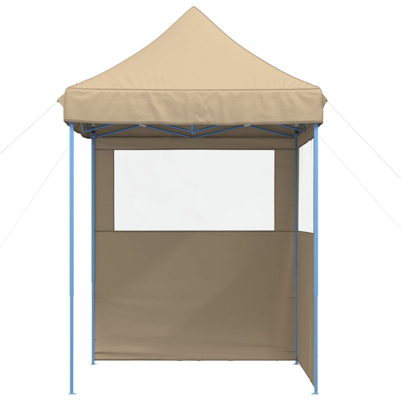 Afbeelding laden in galerijviewer, Vidaxl partytent inklapbaar pop-up met 2 zijwanden beige
