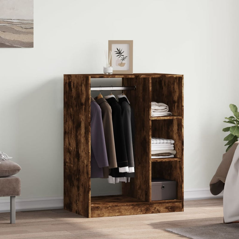 Afbeelding laden in galerijviewer, Vidaxl kledingkast 77x48x102 cm bewerkt hout gerookt eikenkleurig