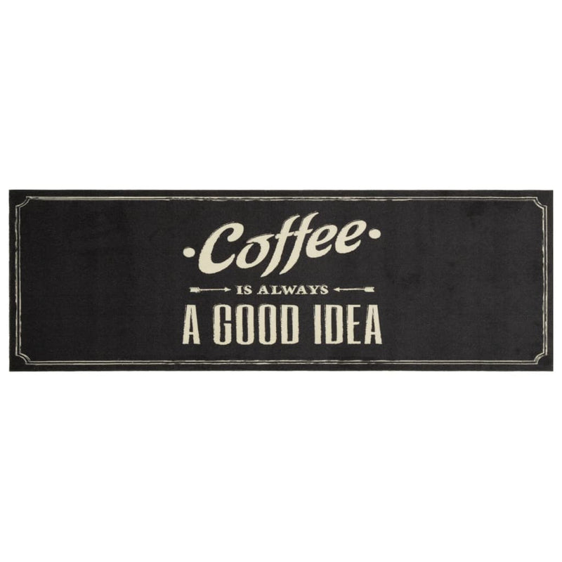 Afbeelding laden in galerijviewer, Vidaxl keukenmat wasbaar koffietekst 60x180 cm fluweel
