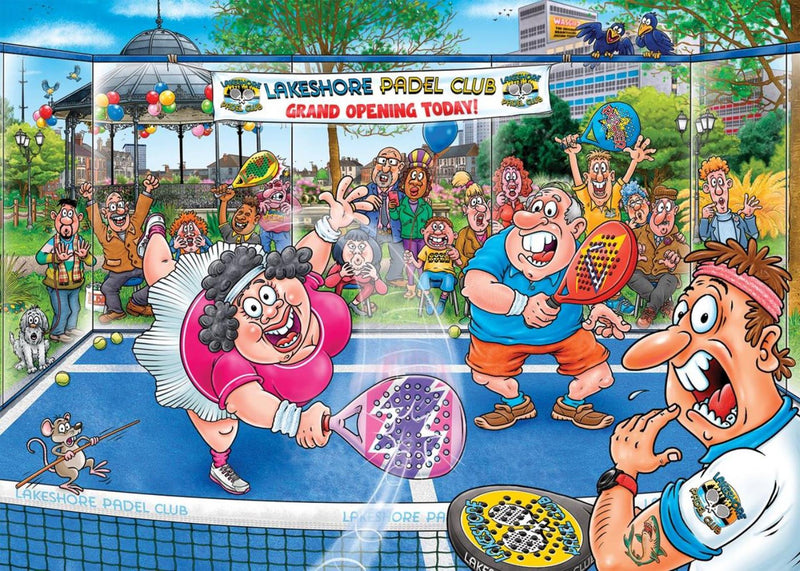 Afbeelding laden in galerijviewer, Jumbo wasgij original 49 - paniek op de padelbaan! - 1000 stukjes