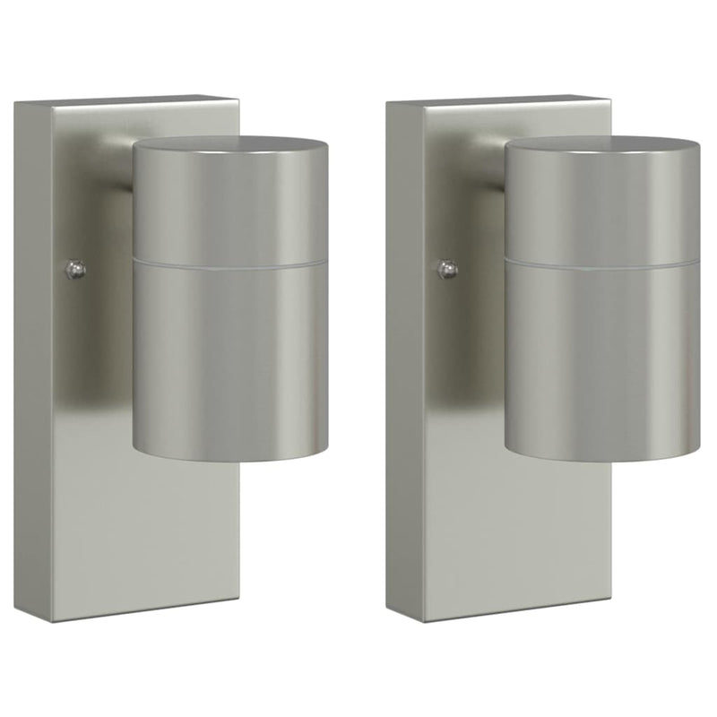 Afbeelding laden in galerijviewer, Vidaxl buiten wandlamp 2 pcs zilver 6,5 x 10,5 x 16 cm rvs en glas