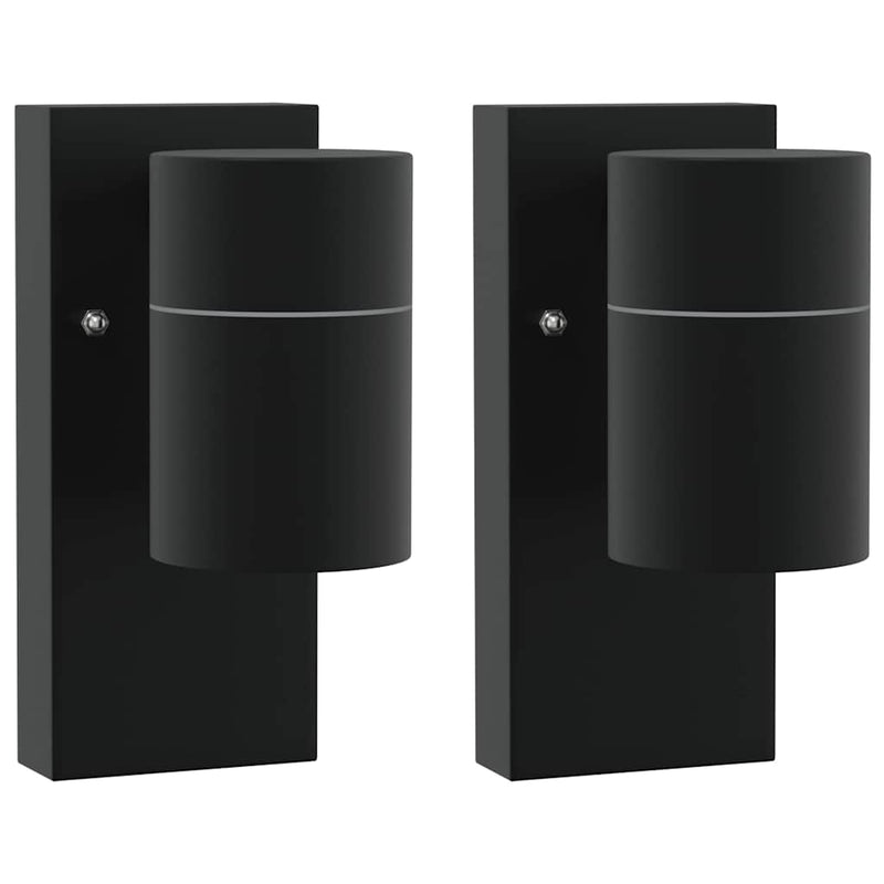 Afbeelding laden in galerijviewer, Vidaxl buiten wandlamp 2 pcs zwart 6,5 x 10,5 x 16 cm rvs en glas