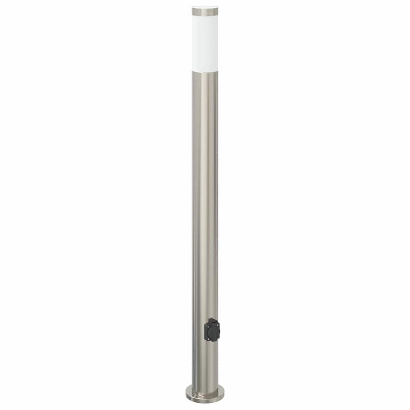 Afbeelding laden in galerijviewer, Vidaxl bolderarmatuur met stopcontact 110 cm rvs ip44