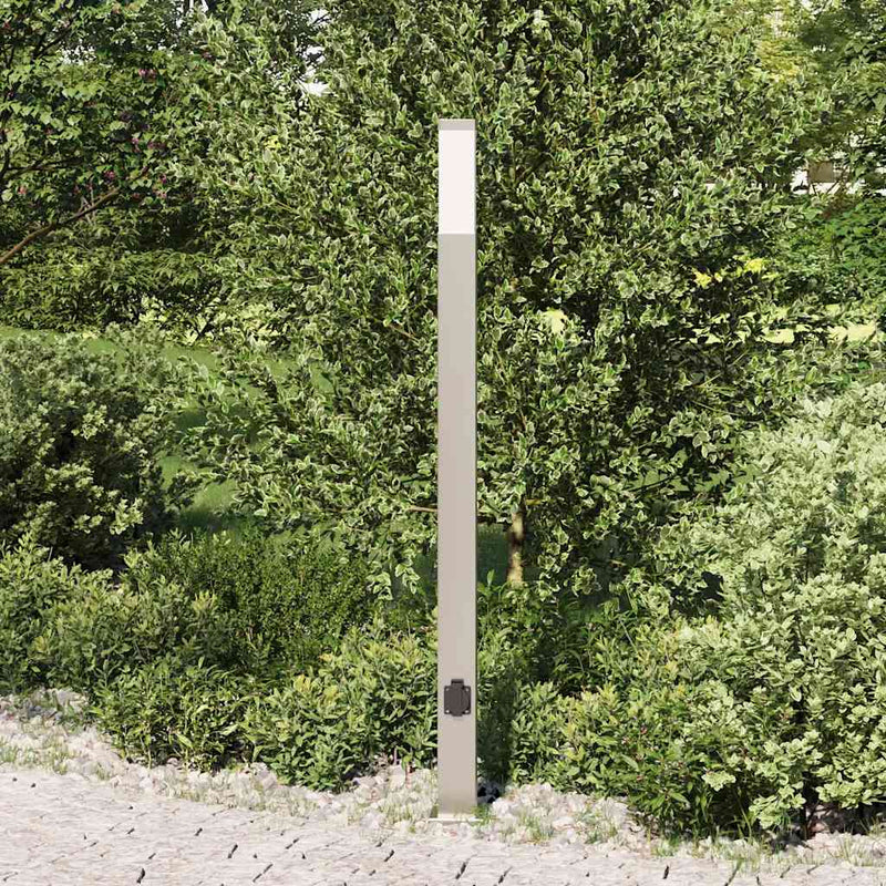 Afbeelding laden in galerijviewer, Vidaxl bolderarmatuur met stopcontact 110 cm rvs ip44