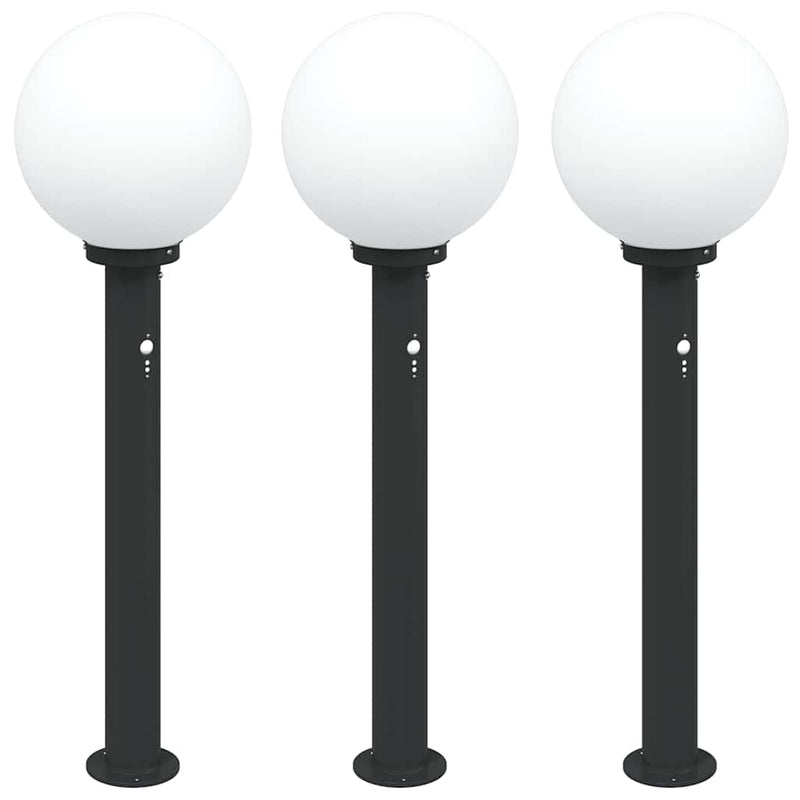 Afbeelding laden in galerijviewer, Vidaxl bolderverlichting met sensor 3 stuks 80 cm zwart ip44