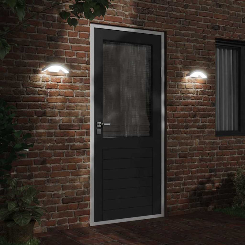Afbeelding laden in galerijviewer, Vidaxl buitenwandlamp led met sensors gegoten aluminium wit