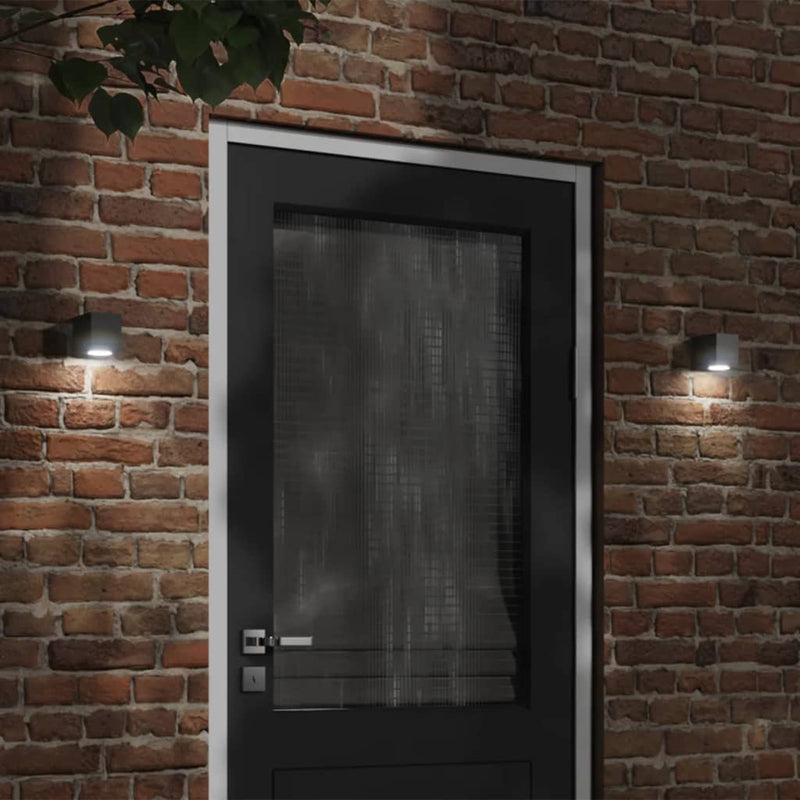 Afbeelding laden in galerijviewer, Vidaxl buitenwandlampen 2 st gegoten aluminium zwart